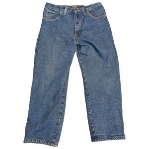 CANYON CREEK 36X30 Fleece Lined Distressed Denim Blue Jeans 36 Waist